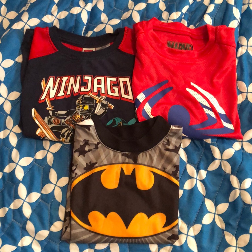 3 superhero shirts